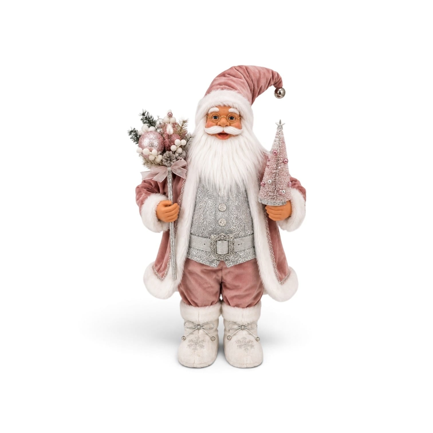 928134 BONECO PAPAI NOEL LUXO ROSA 60CM