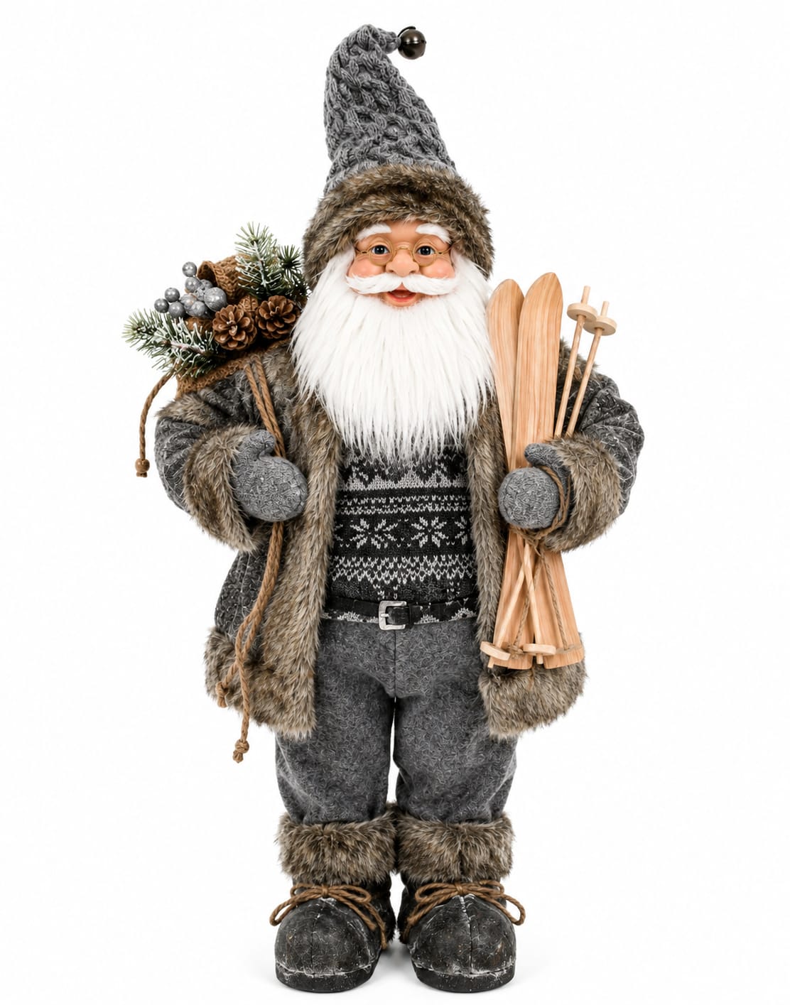 928138 BONECO PAPAI NOEL LUXO ESQUIADOR 60CM