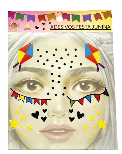 J-122 ADESIVO FACIAL - TEMÁTICO JUNINO