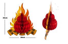 J-54 ENFEITE EM PAPAEL - FOGUEIRA 3D 28X30CM