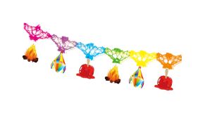 J-169 ENFEITE GUIRLANDA EM PAPEL COLORIDO - ESTAMPAS SORTIDA