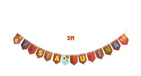 J-160 VARAL BANDEIRINHAS EM PAPEL CARTONADO - LETRAS 14*20CM