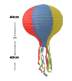 J-115 ENFEITE EM PAPEL - BALÃO COLORIDO - 40CM +40 CM FITAS