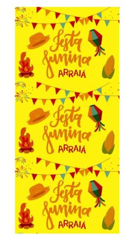 J-112 CORTINA METALIZADA TEMA JUNINO - SHIMER - 2 M X 1 M