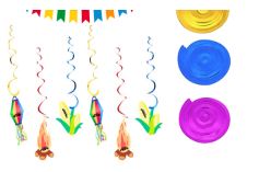 J-60 ENFEITE ESPIRAL TEMA JUNINO - KIT COM 6 PCS (90 CM)