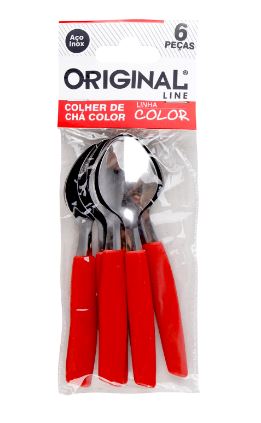 SL0769D COLHER CHA 6 PECAS VERMELHO