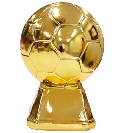4160011 TROFEU BOLA DECORATIVA DOURADA METALIZADA 
