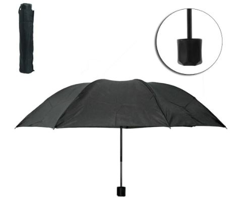 IS0001 GUARDA CHUVA DE POLIESTER PB PRETO 8 VARETAS