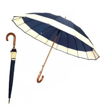 IS0018 GUARDA CHUVA DESIGN CABO MADEIRA CURVADO 16 VARETAS