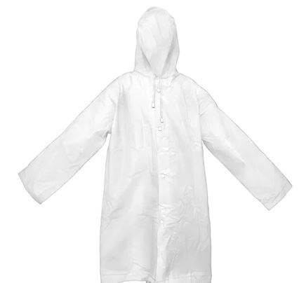 IS0038 CAPA DE CHUVA DE EVA COM BOTAO TRANSPARENTE INFANTIL