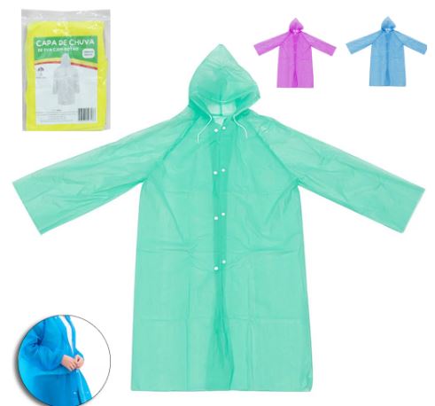 IS0029 CAPA DE CHUVA DE EVA COM BOTAO ADULTA 