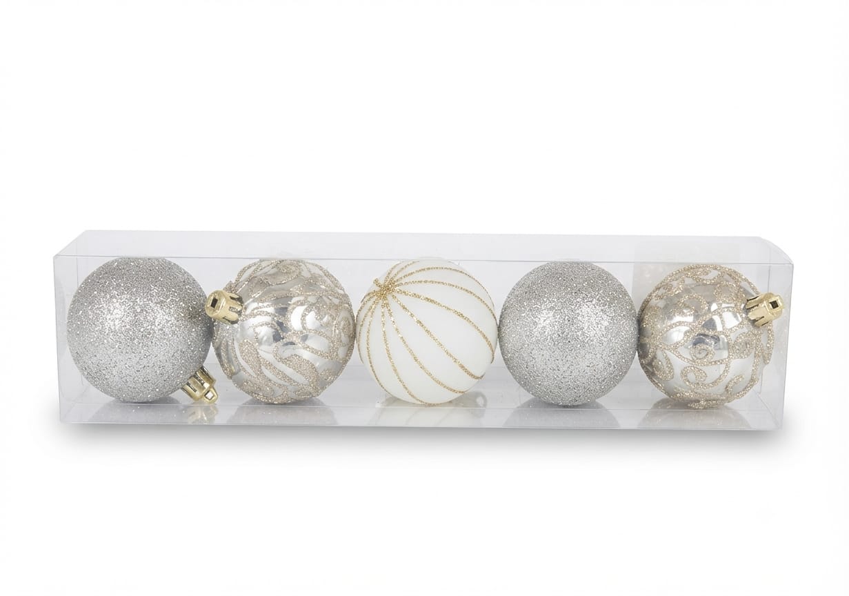 928902 BOLA DECORADA CHAMPANHE 6CM C/5 PECAS