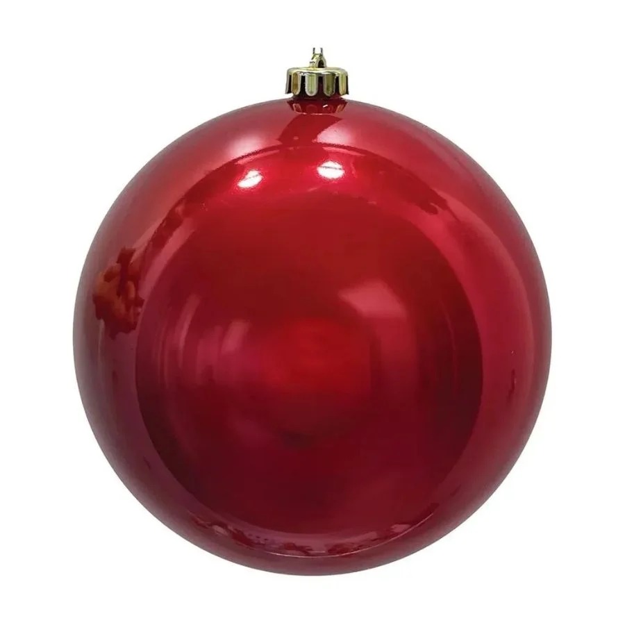 928915 BOLA DECORADA VERMELHA 12CM C/1 PECAS