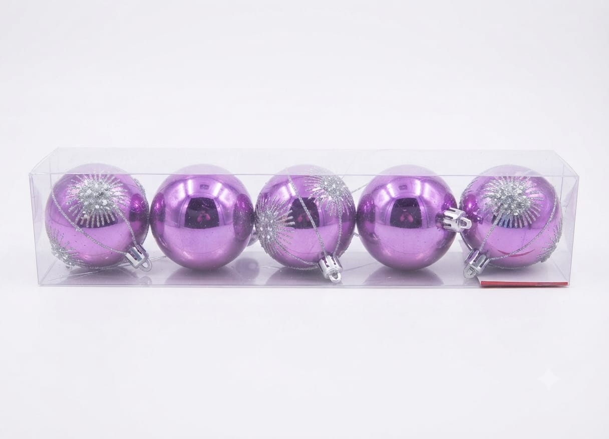 928919 BOLA DECORADA LILAS 6CM C/5