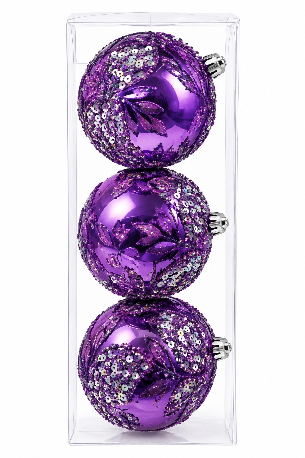 928925 BOLA DECORADA LILAS 8CM C/3
