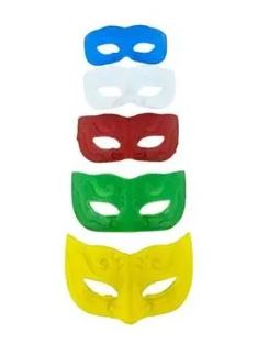 1390 MINI MASCARA DE PLASTICA COLORIDA C/05
