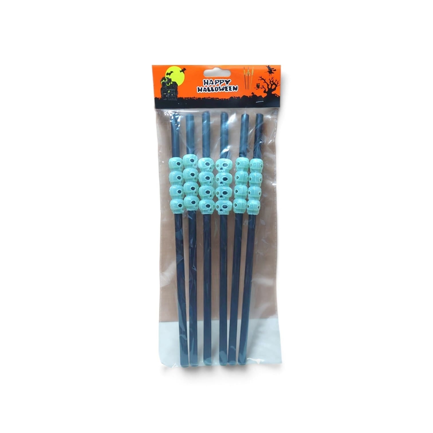 928970 CANUDO DE PLASTICO  ABOBORA C/06 PEÇAS NEON 29CM