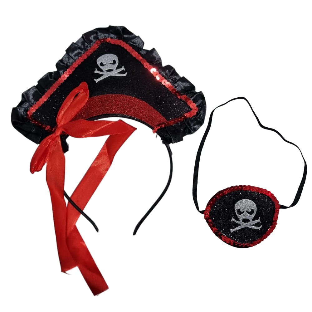 928975 TIARA CHAPEU PIRATA C/TAPA OLHO
