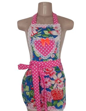 811 AVENTAL JUNINA ADULTO FLORAL TAMANHO UNICO