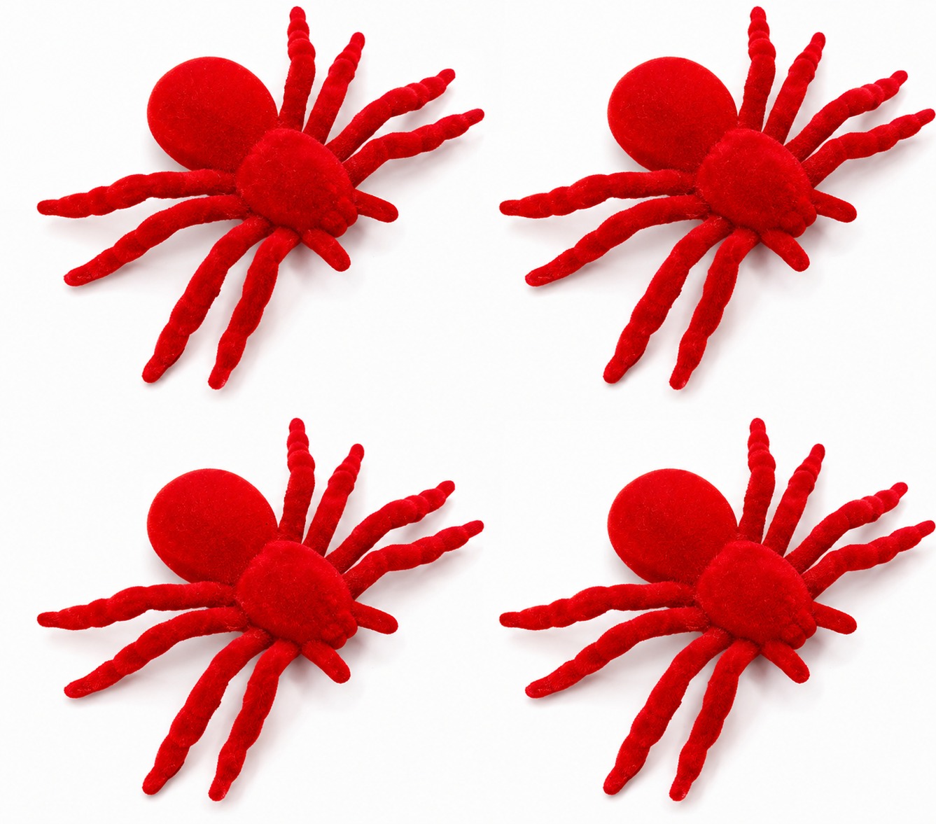 PF853 ARANHA AVELUDADA HALLOWEEN VERMELHA 12CM C/04