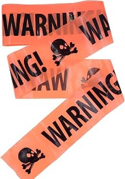 PF45358AM FAIXA DECORATIVA HALLOWEEN WARNING 6M - AMARELO