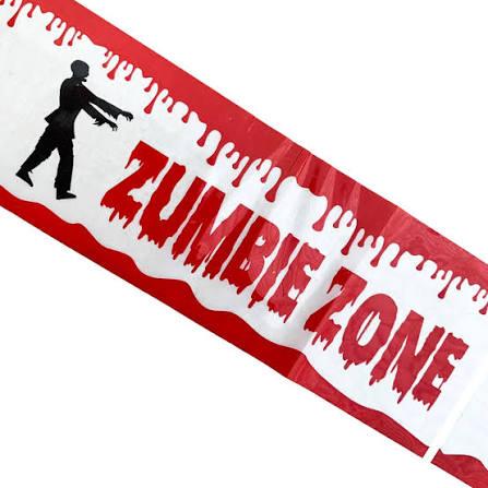 PF45361VM FAIXA DECORATIVA HALLOWEEN ZOMBI 6M- VERMELHO