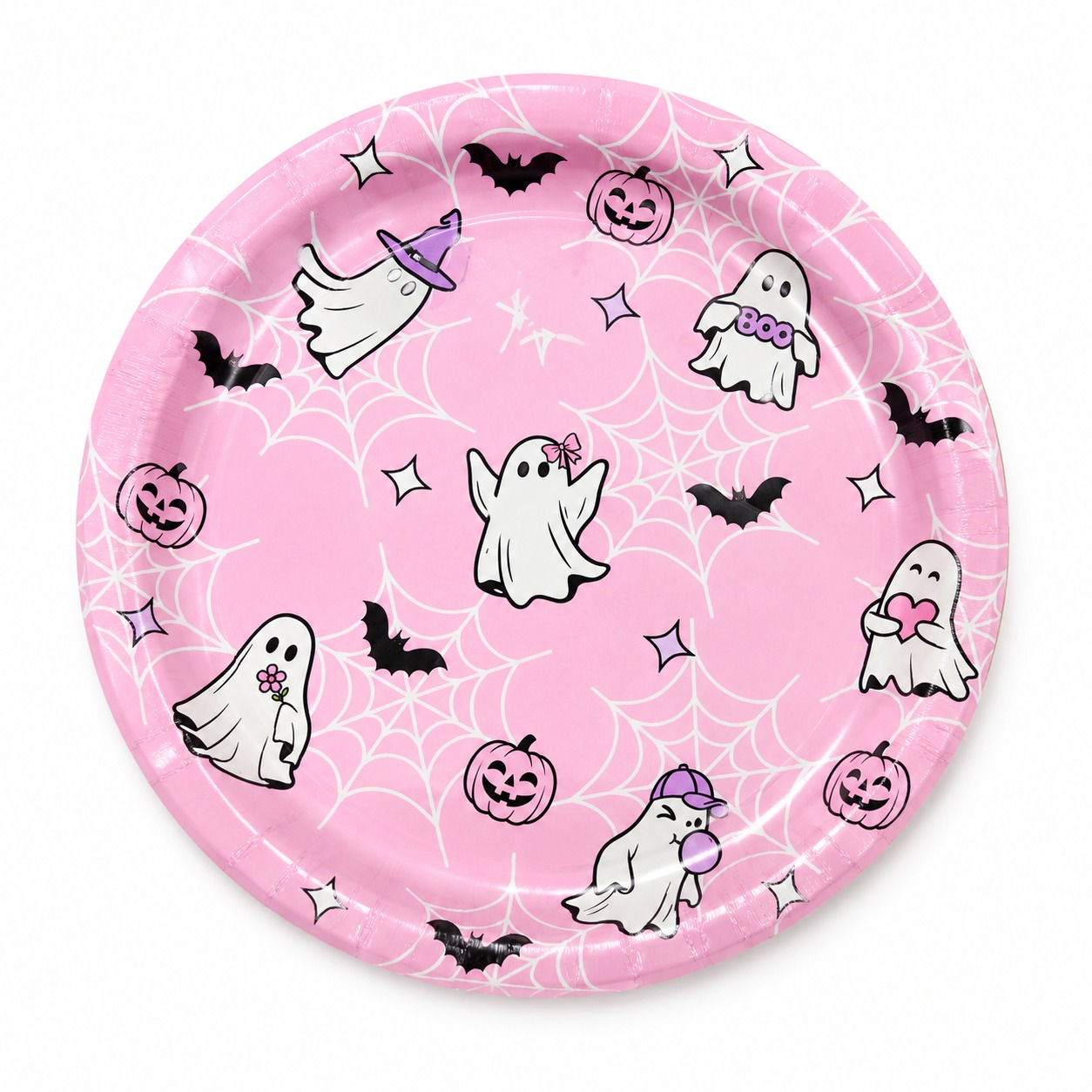 PF45867 PRATO DE PAPEL FANTASMA BOO 18CM C/08