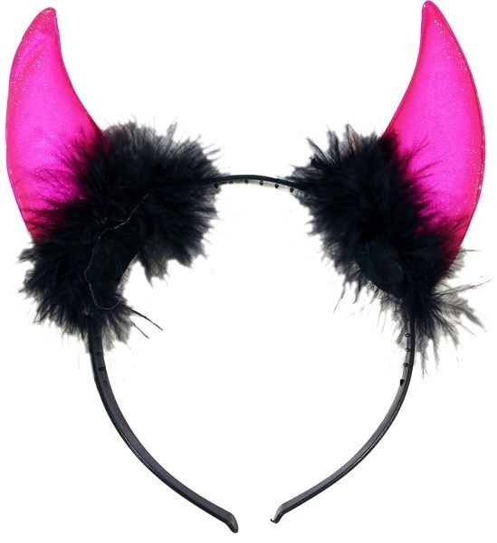 PF85156PK TIARA DIABINHA NEON C/PLUMAS PINK