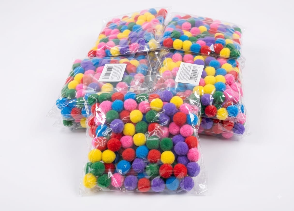 F797 ACESSORIO CABELO MALUCO- BOLINHAS POM POM 15MM C/100