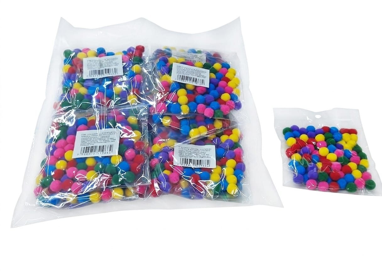 F799 ACESSORIO CABELO MALUCO- BOLINHAS POM POM  C/100 8MM