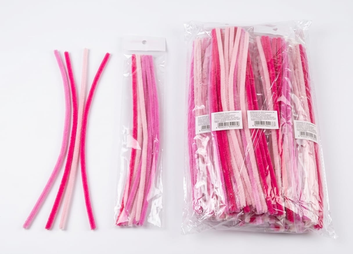 F771 ACESSORIO CABELO MALUCO- HASTES CHENILLE C/10 PINK/ROSA