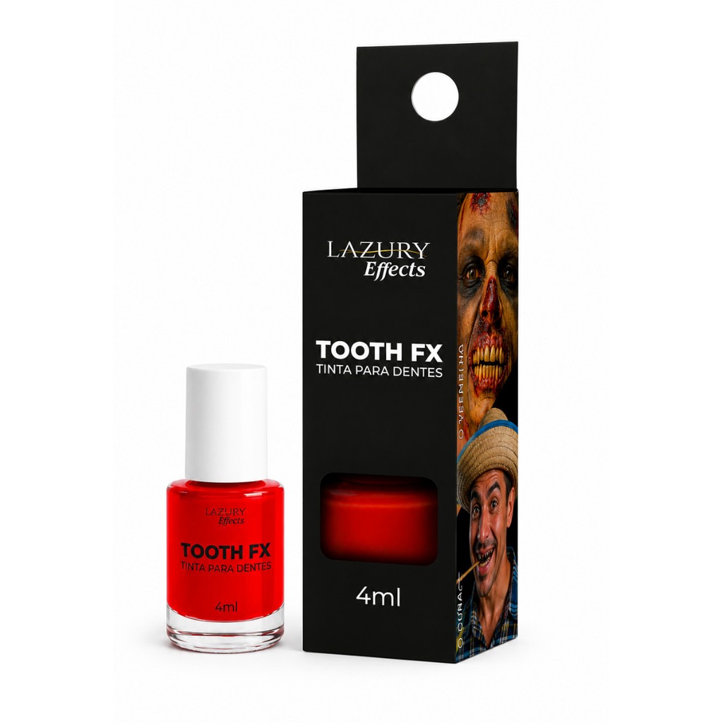 1056LZ TOOTH FX- TINTA PARA DENTES 4ML VERMELLHO 5X2