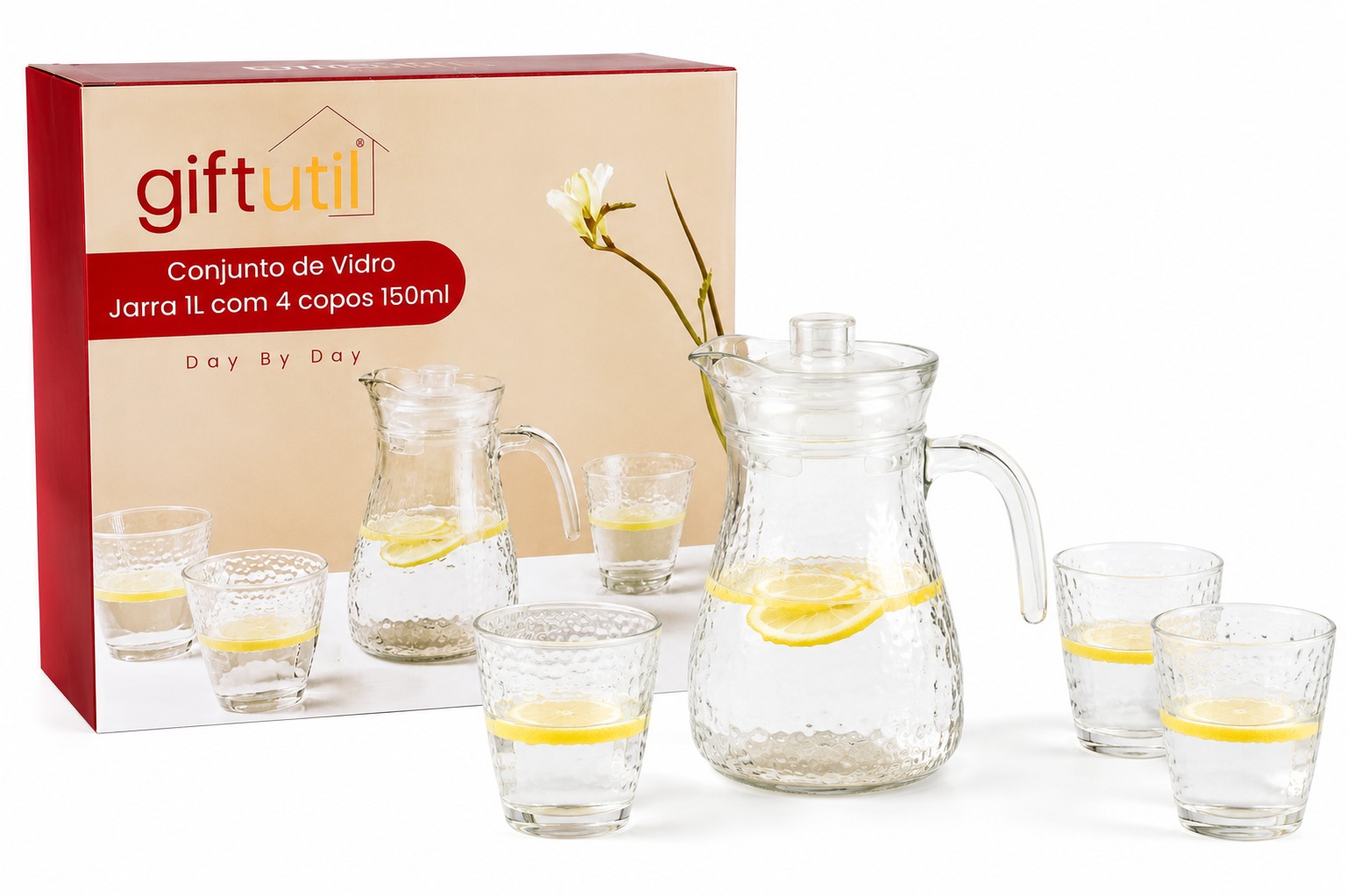 GU5788 JARRA 1L C/ 4 COPOS 150ML