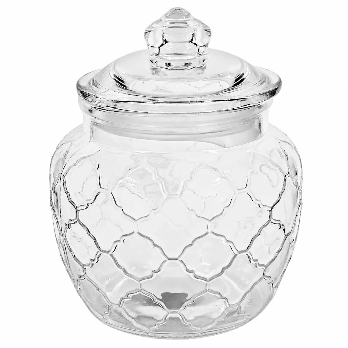 GU5790 POTE DE VIDRO 750ML C/ TAMPA 7,5X15,5CM