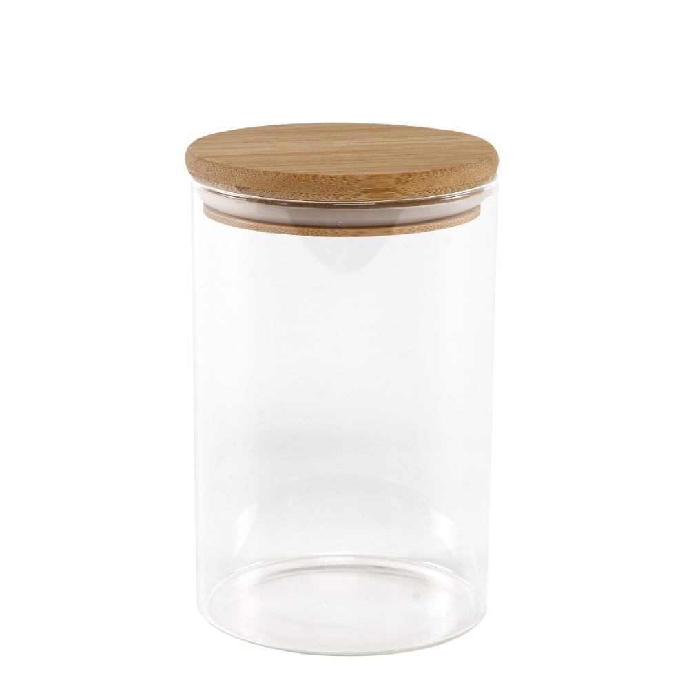 GU6052 POTE HERMETICO RDEONDO 800ML C/ TAMPA BAMBU 10X10CM