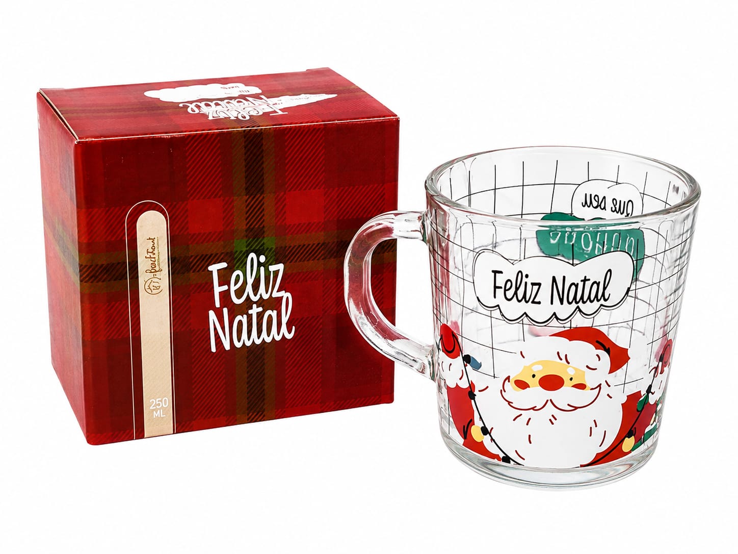 UCO956-2 CANECA DE NATAL VIDRO 250ML