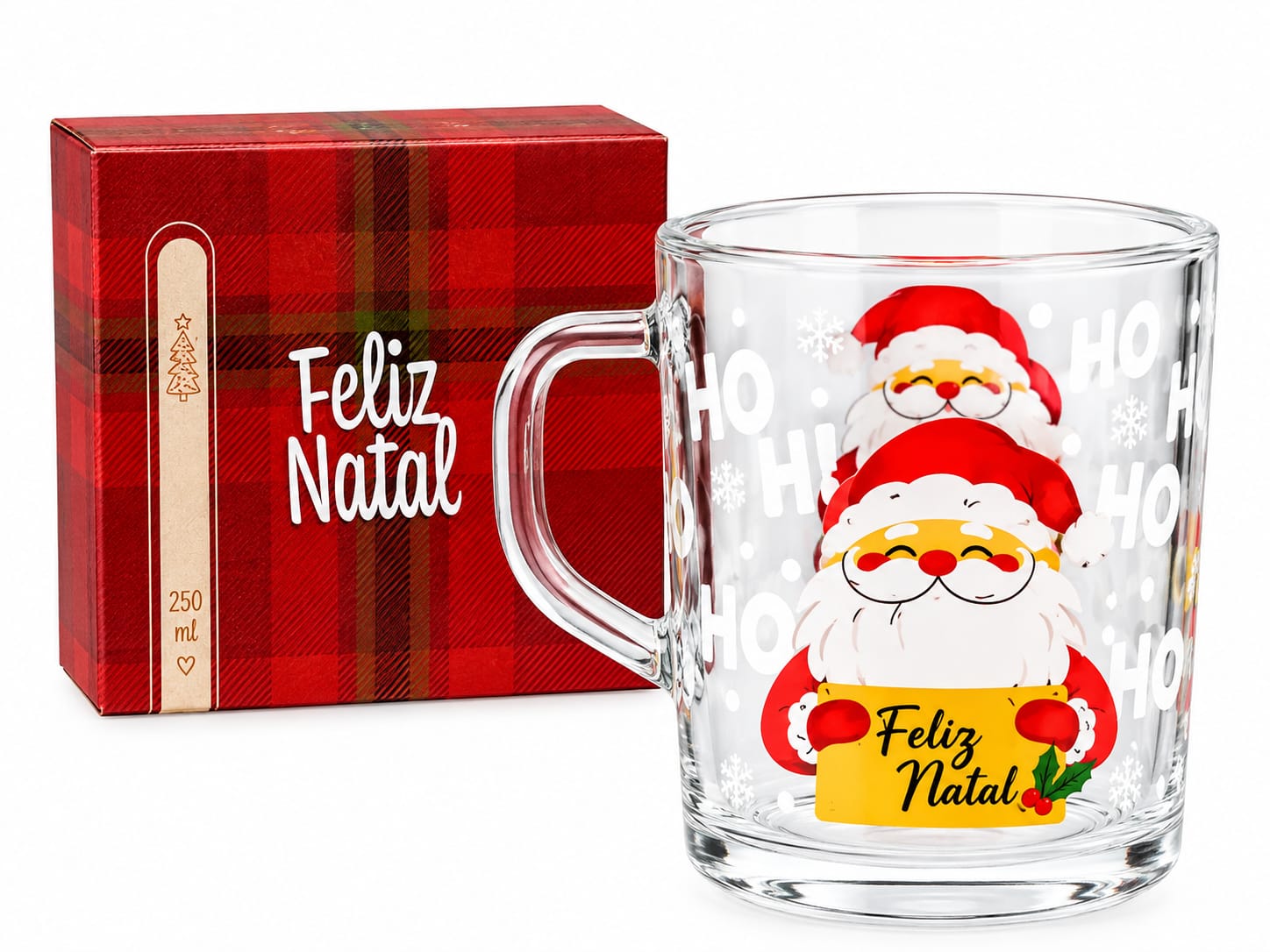 UCO956-1 CANECA DE NATAL VIDRO 250ML