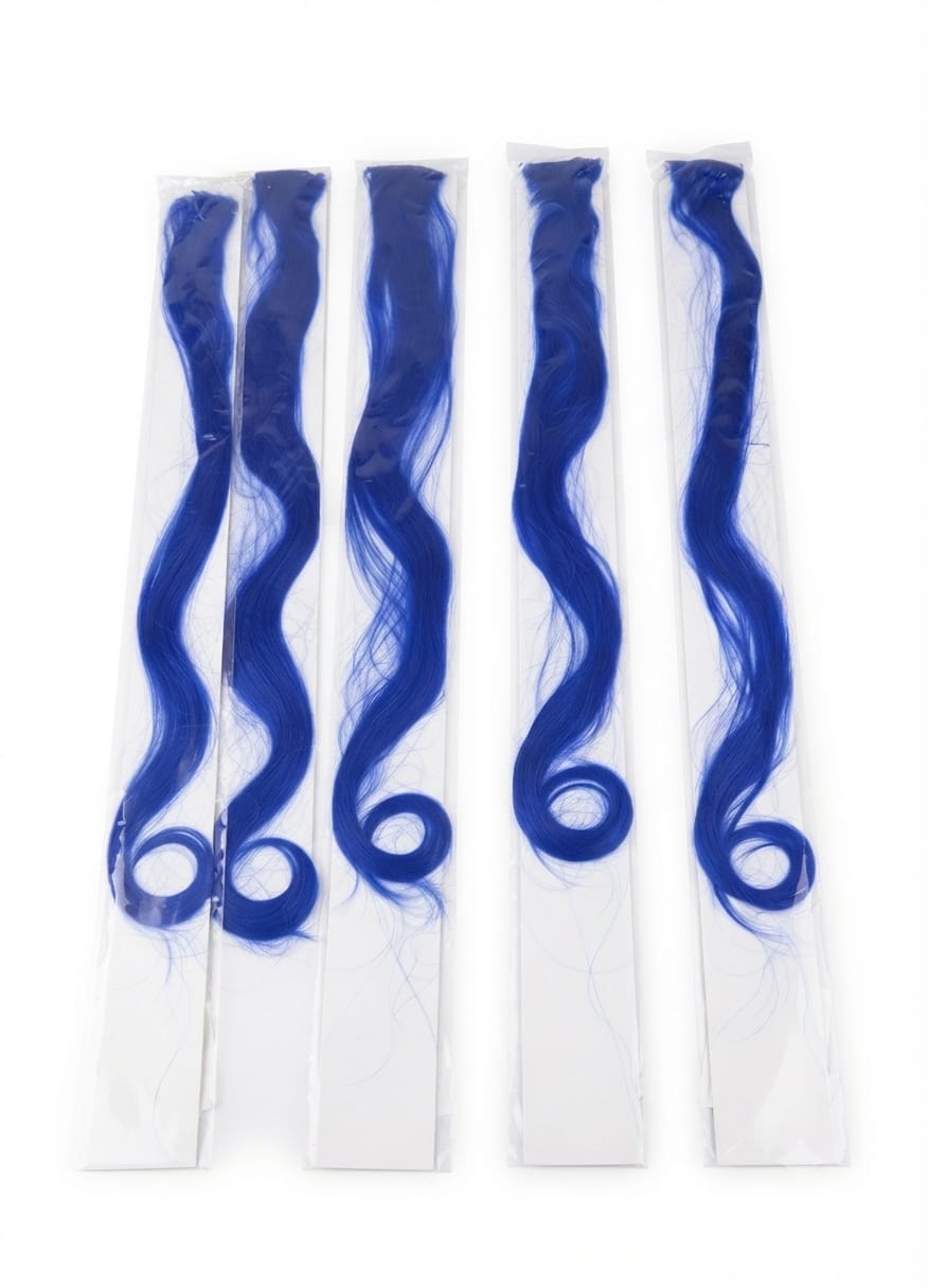 PF75017AZ MECHA PARA CABELO CACHEADA 45CM- AZUL