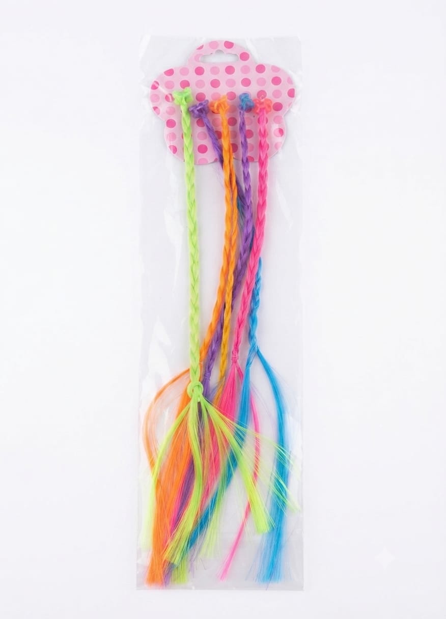 PF85184 PRESILHA P/CABELO TRANCAS SORTIDAS 30CM C/6