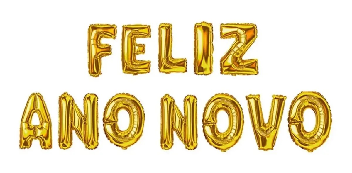 Q24501 BALAO FELIZ ANO NOVO DOURADO