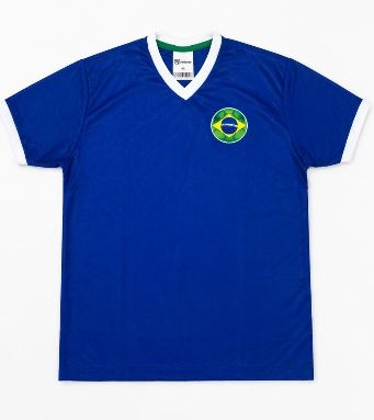 AZ-M FEM CAMISA BANDEIRA GOLA V AZUL M